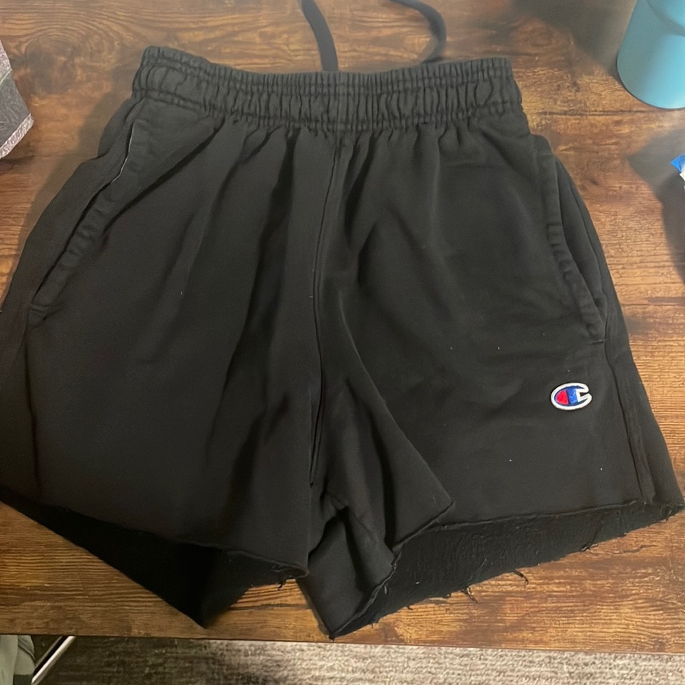 champion cutoff sweat shorts